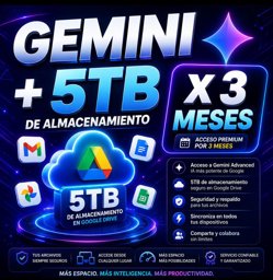 Imagen de GEMINI PRO + 5TB DE ALMACENAMIENTO X 3 MESES