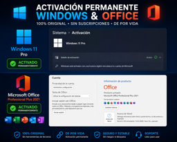 Imagen de  OFFICE/WINDOWS ACTIVACIÓN PERMANENTE