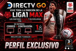 Imagen de DIRECTV GO PERFIL X 1 MES! + LIGA 1 MAX EXCLUSIVO