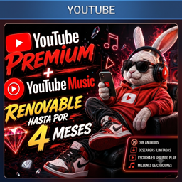 Imagen de ⌛👑 YOUTUBE PREMIUM X4 MESES